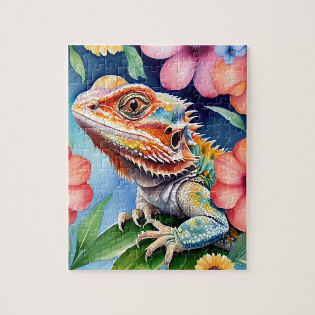 Bearded Dragon Lizard Family Pet Portrait (Vertikal)