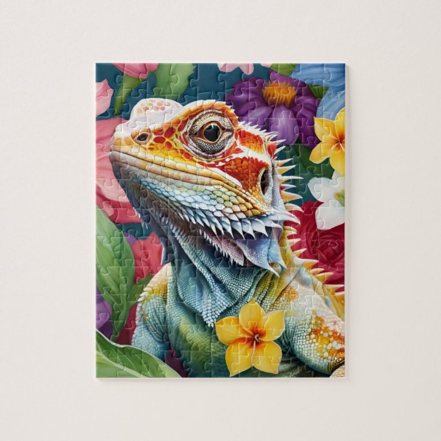 Bearded Dragon Lizard Family Pet Portrait (Vertikal)
