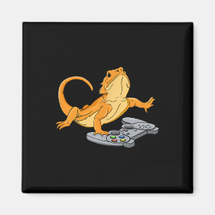 Bearded Dragon Lizard Gamer Video Gecko Magnet