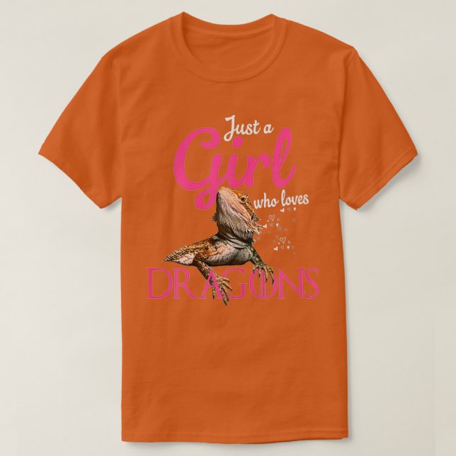 Bearded Dragon Nur ein Mädchen, das Lieben Bartett T-Shirt (Design vorne)
