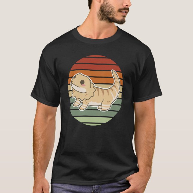 Bearded Dragon Retro Sunset Cool Bearded Dragon T-Shirt (Vorderseite)