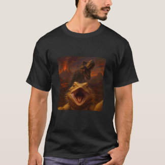 Bearded Dragon Selfie T-Rex Dinosaur Chase Funny H T-Shirt