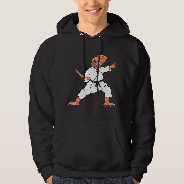 Bearded Dragons Doing Karate Samurai Ninja Lizard Hoodie (Vorderseite)
