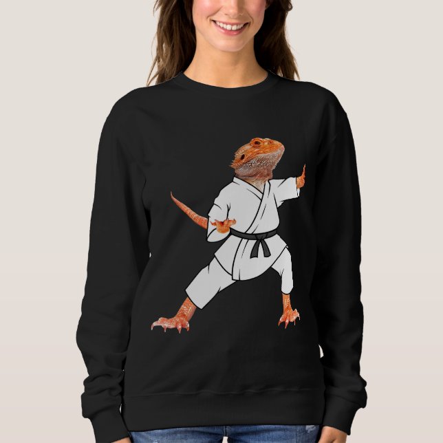 Bearded Dragons Doing Karate Samurai Ninja Lizard Sweatshirt (Vorderseite)