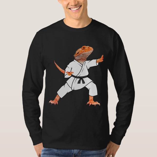 Bearded Dragons Doing Karate Samurai Ninja Lizard T-Shirt (Vorderseite)