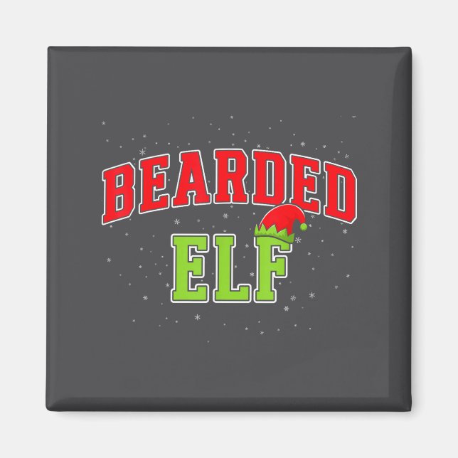 Bearded Elf Christmas Family Matching Group Xmas  Magnet (Vorne)