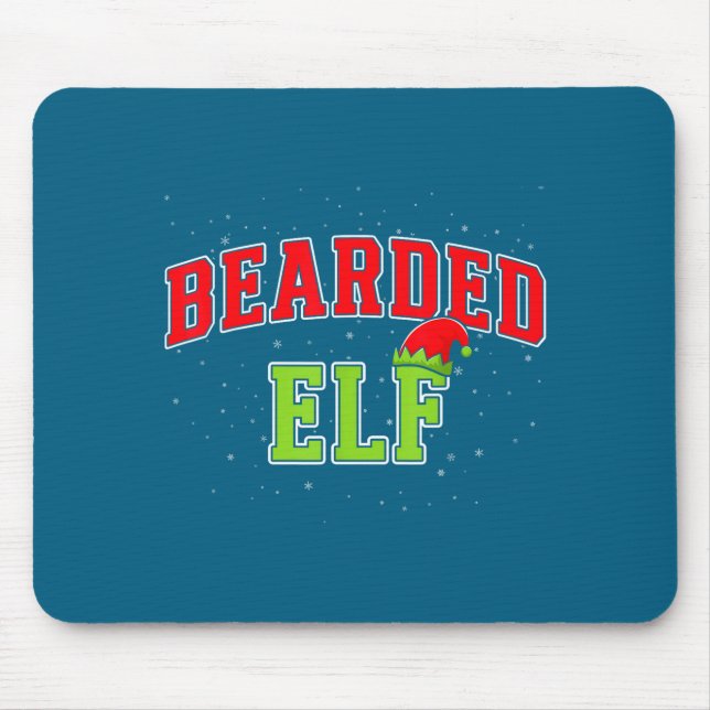 Bearded Elf Christmas Family Matching Group Xmas  Mousepad (Vorne)