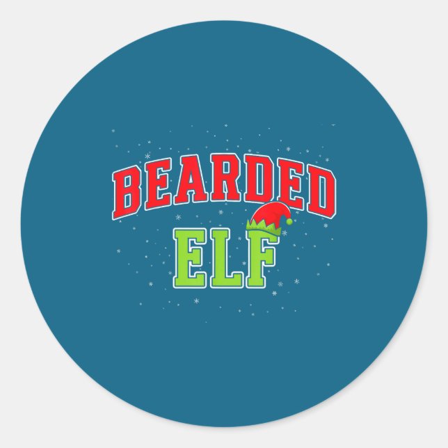 Bearded Elf Christmas Family Matching Group Xmas  Runder Aufkleber (Vorderseite)