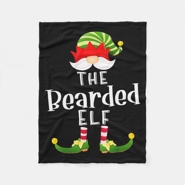Bearded Elf Group Christmas Funny Pajama Party  Fleecedecke (Vorderseite)