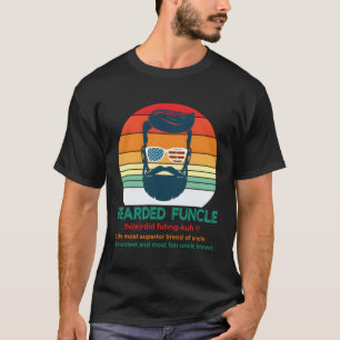 Bearded Funcle Definition Funny Oncle Retro Vintag T-Shirt