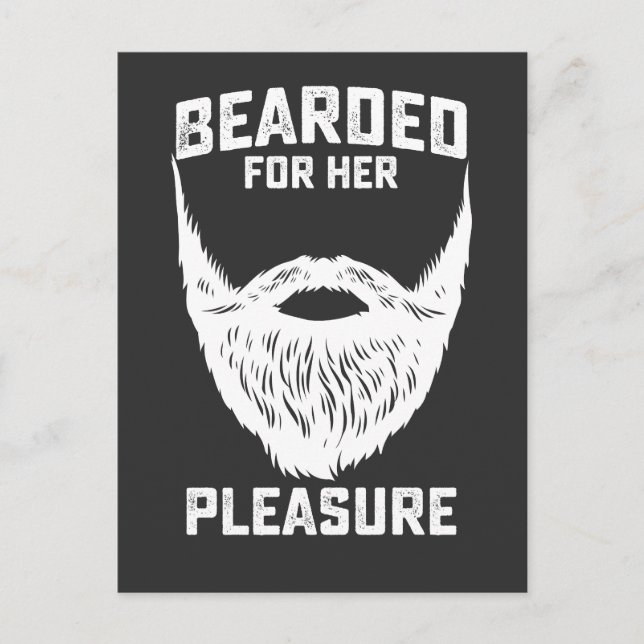 Bearded für ihr Vergnügen Funny Beard Mann Einladungspostkarte (Vorderseite)