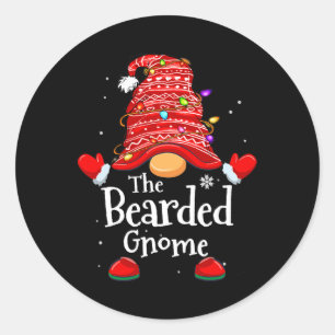 Bearded Gnome - Xmas Familie Matching Funny Christ Runder Aufkleber