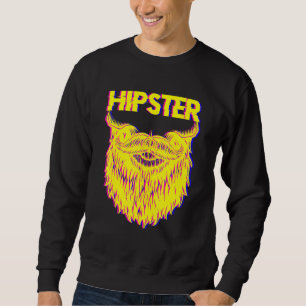 Bearded Hipster Pineappel Freethinker New Age Trav Sweatshirt