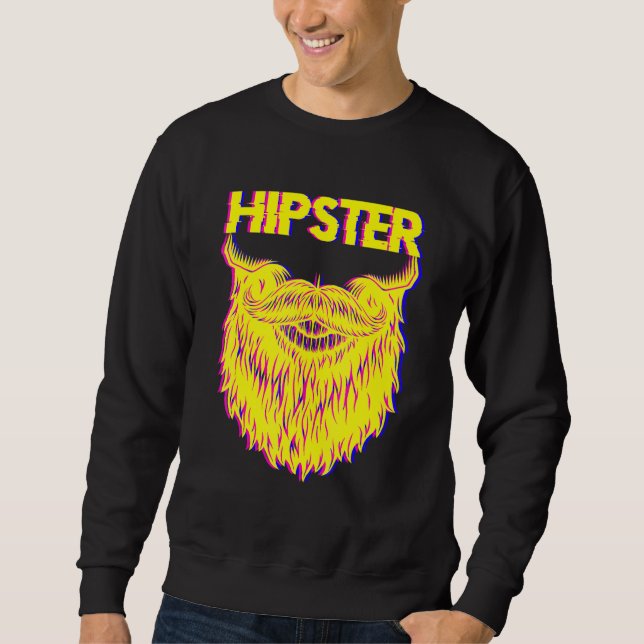 Bearded Hipster Pineappel Freethinker New Age Trav Sweatshirt (Vorderseite)