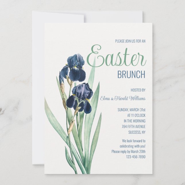 Bearded Iris  Einladung (Vorderseite)