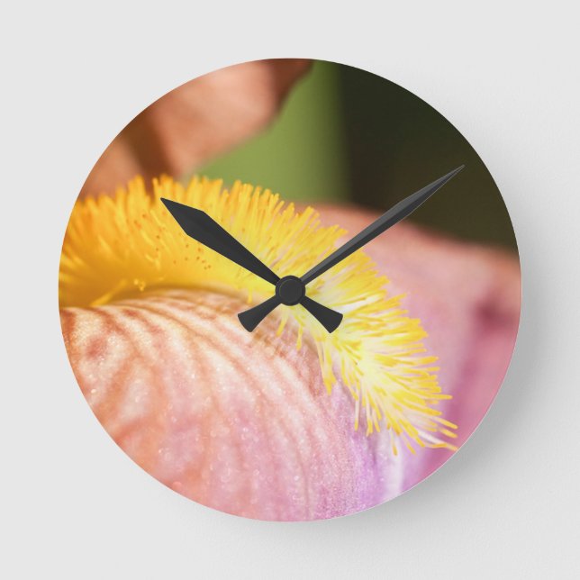 Bearded Iris Runde Wanduhr (Vorderseite)