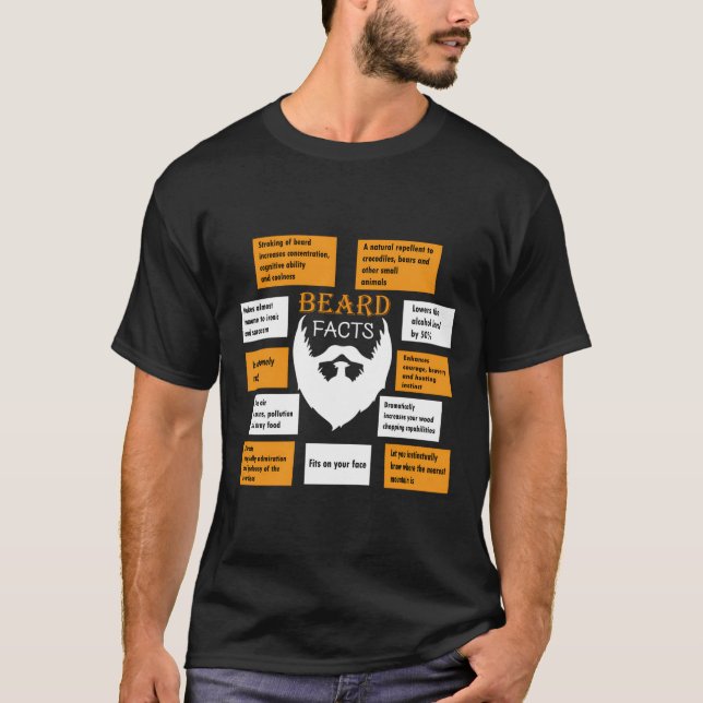 Bearded Men verschenken Funny Beard Fakt T-Shirt (Vorderseite)