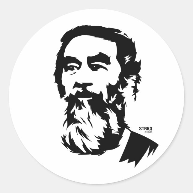Bearded Saddam Hussein Portrait Sticker (Vorderseite)
