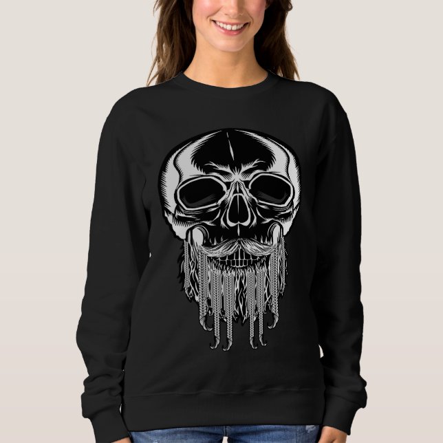 Bearded Skull  Skeleton Beard  Viking  Pirate  1 Sweatshirt (Vorderseite)