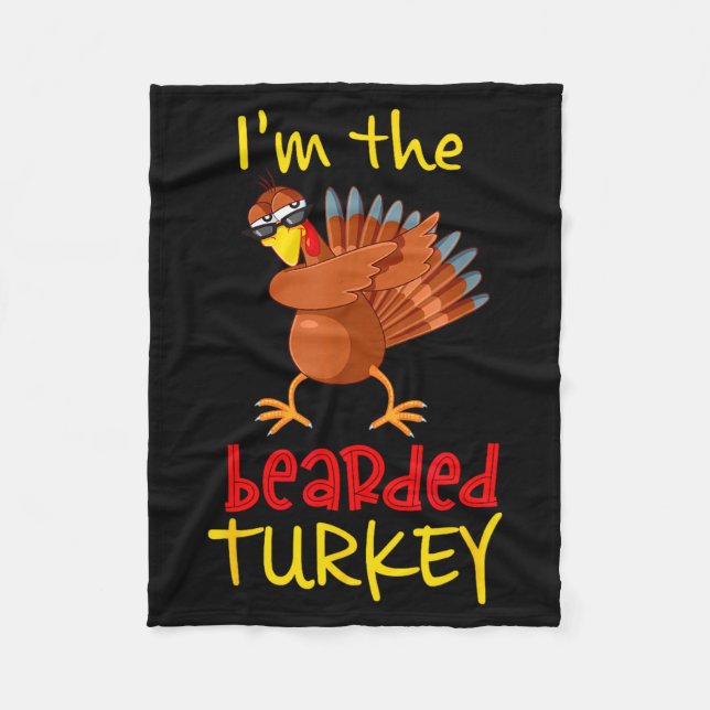 Bearded Turkey Matching Family Group Thanksgiving  Fleecedecke (Vorderseite)