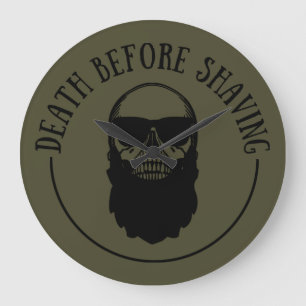 Bearded zites lustiges Bart Redewendungen Geschenk Große Wanduhr