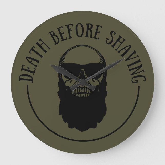 Bearded zites lustiges Bart Redewendungen Geschenk Große Wanduhr (Vorderseite)