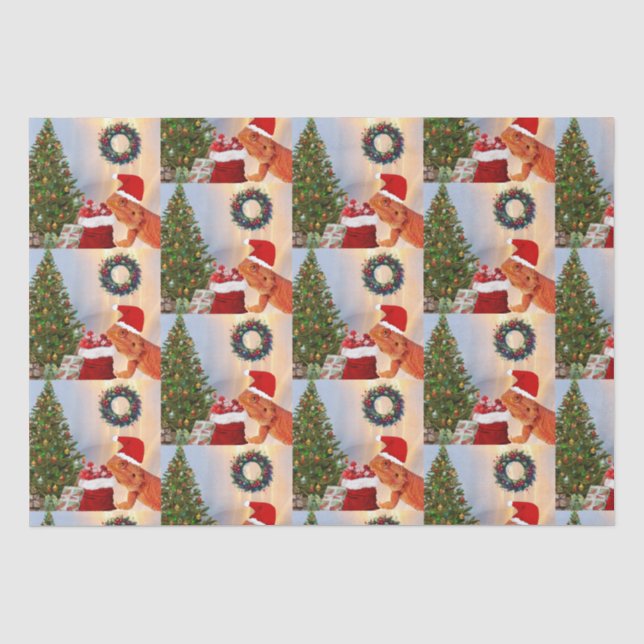 Beardie-Claus - Bartded Dragon Santa Seidenpapier (Vorderseite)