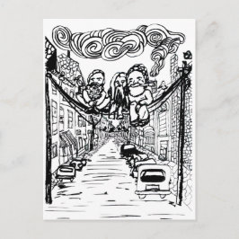 Beards auf einem Draht Postkarte