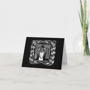 Beardsley Art Nouveau Engel Weihnachtskarte Feiertagskarte
