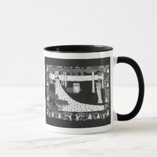 Beardsley Art Nouveau Schwarze und Weiße Frau Tasse