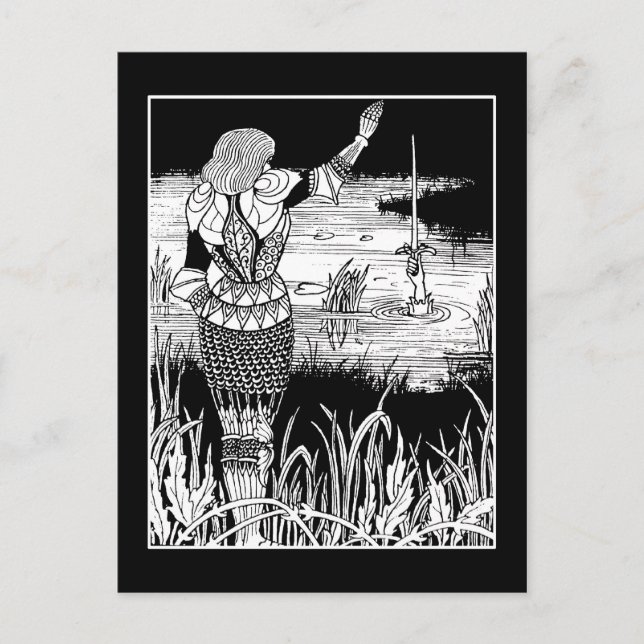Beardsley Knight Excalibur Post Card Postkarte (Vorderseite)