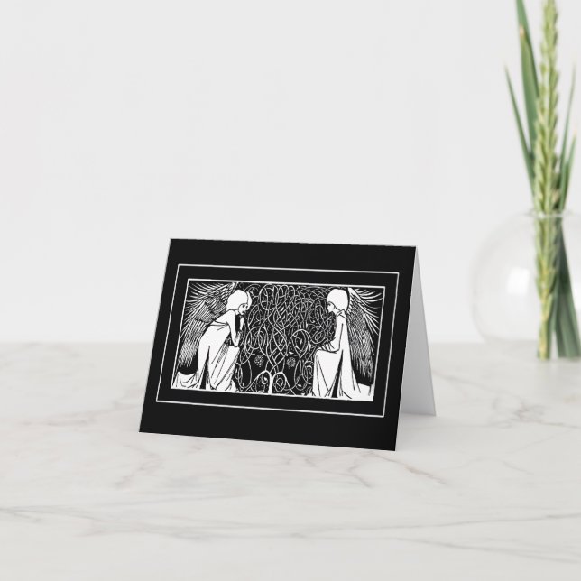 Beardsley Kunst Nouveau Engels-Mitteilungskarten Karte (Vorderseite)