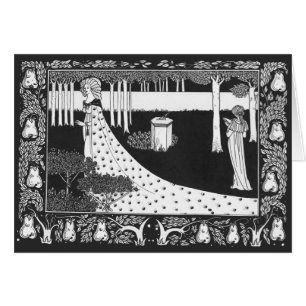 Beardsley Kunst Nouveau Schwarzweiss-Frau