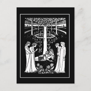 Beardsley Lancelot Post Card Postkarte