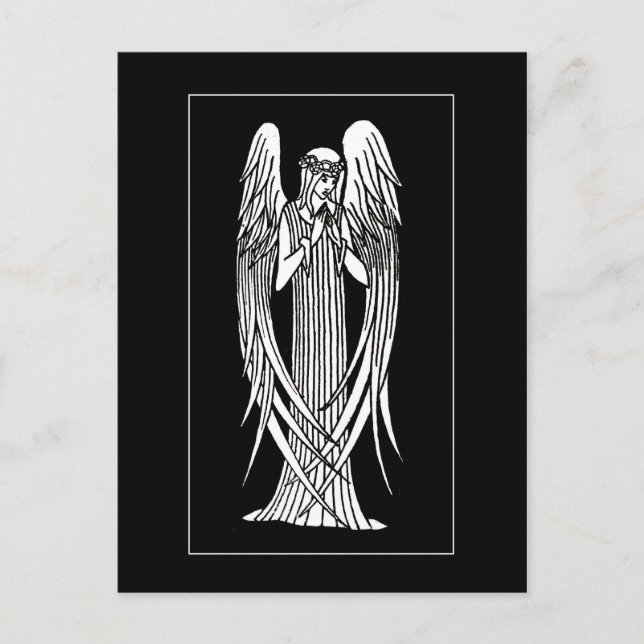 Beardsley Nouveau Angel Post Card Postkarte (Vorderseite)