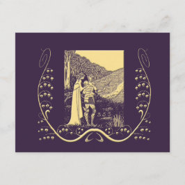 Beardsley Nouveau Knight & Lady Hochzeit Einladung