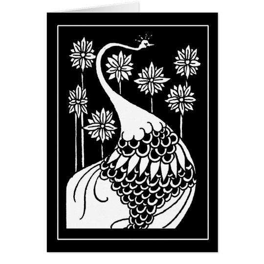 Beardsley Nouveau Pfau-Anmerkungs-Karte Karte