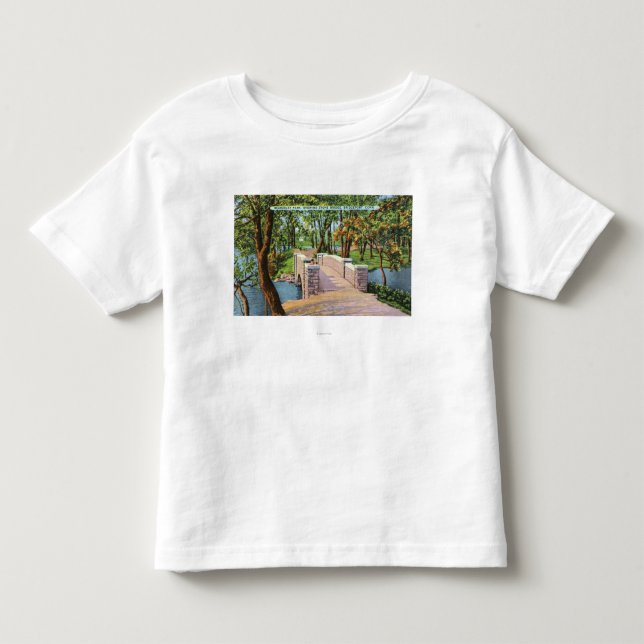 Beardsley Park-Ansicht der Steinbrücke Kleinkind T-shirt (Vorderseite)