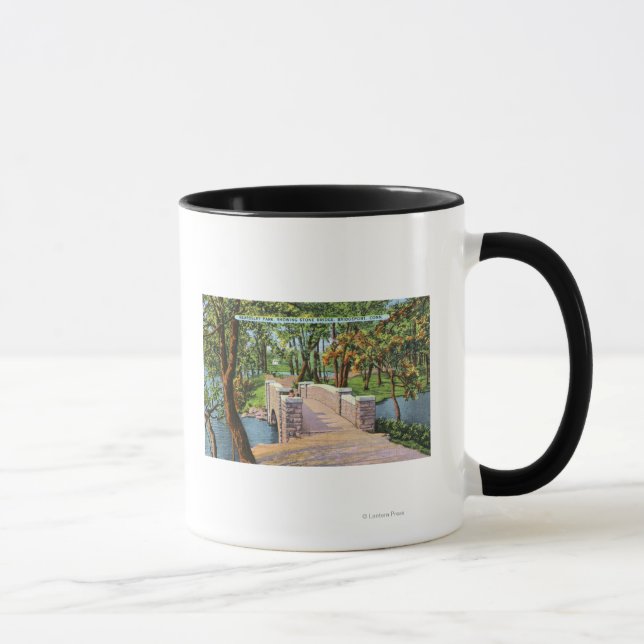 Beardsley Park Blick auf die Stone Bridge Tasse (Rechts)
