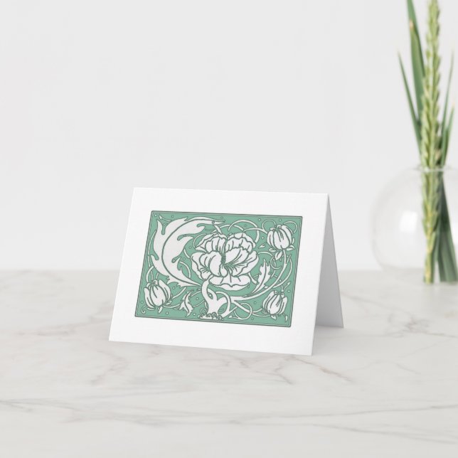 Beardsley Peony Art Nouveau Mitteilungskarten (Vorderseite)