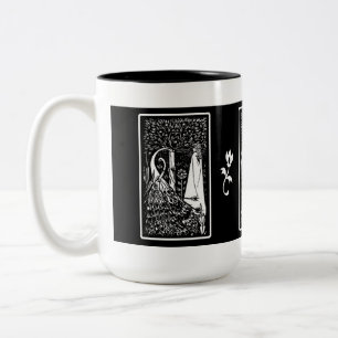 Beardsley Pfau u. Dame Mug Zweifarbige Tasse
