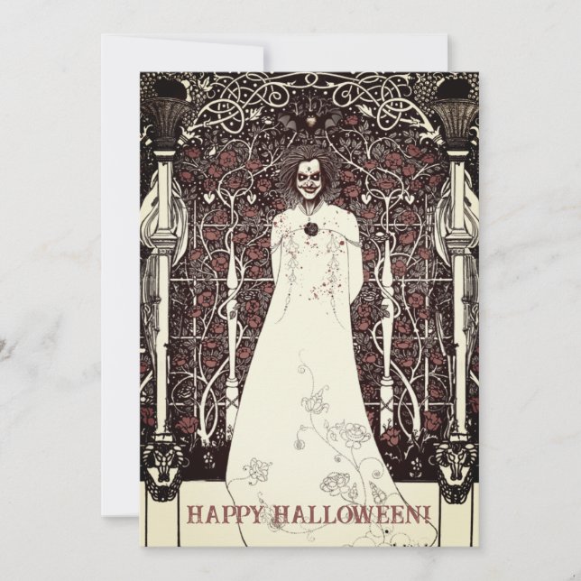 Beardsleyan Happy Halloween Carte de voeux (Devant)