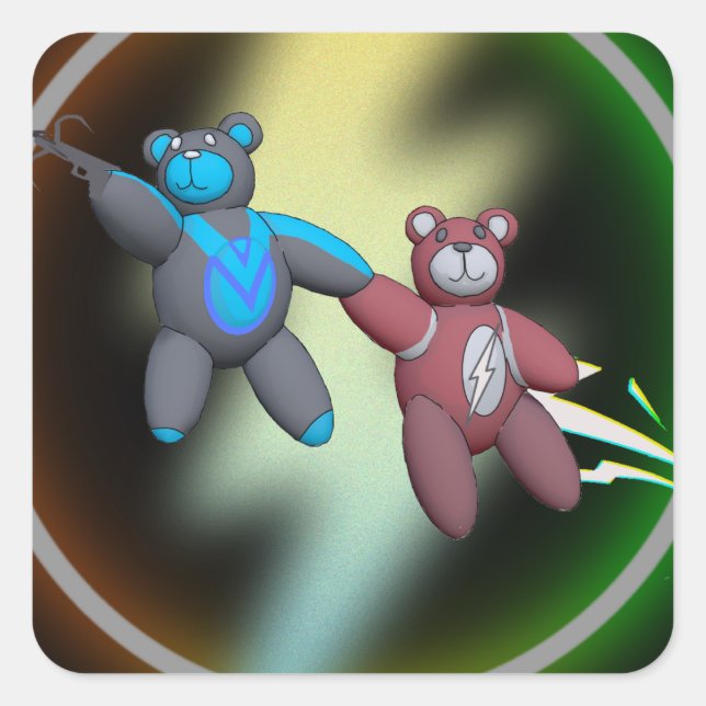 Bearflash(2) Quadratischer Aufkleber (Vorderseite)