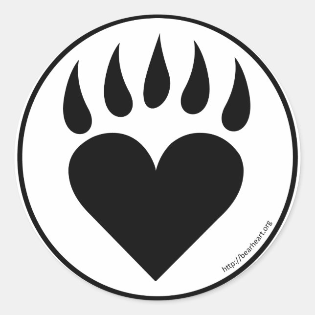 BearHeart Round-Aufkleber Runder Aufkleber (Vorderseite)