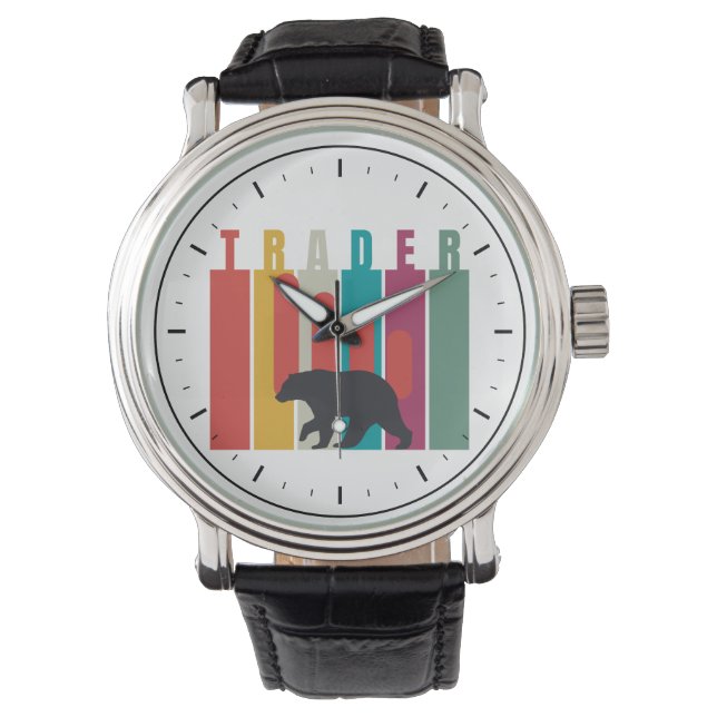 Bearish market | Trader | Simple design Armbanduhr (Vorderseite)
