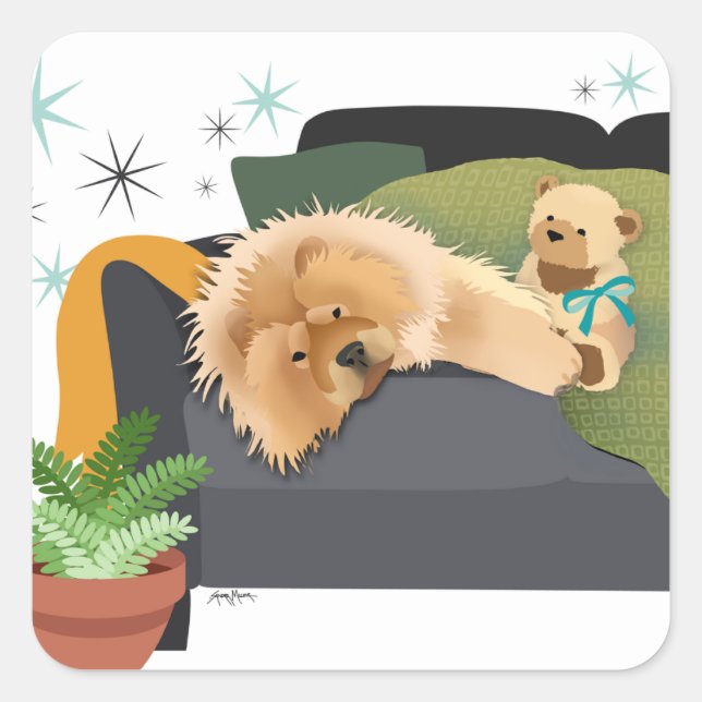 BEARLY AWAKE - Chow Aufkleber (Vorderseite)