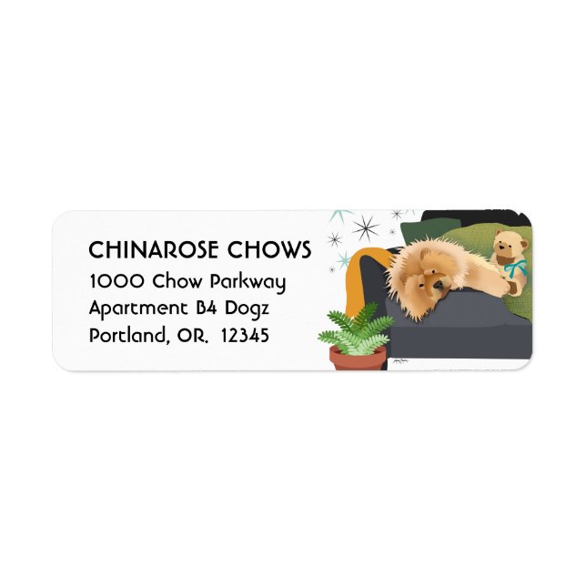 BEARLY AWAKE CHOW - Rücksendeadressen-Aufklebers C (Vorne)