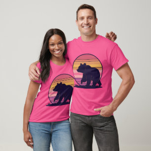 Bearly Awake - Funny Retro Bear Sunset Design T-Shirt