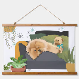 BEARLY AWAKE - WÄHLENes Holz mit überzogenen Tapis Wandteppich Mit Holzrahmen