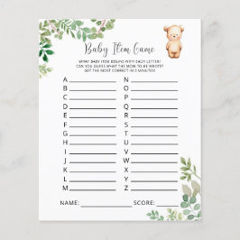 Bearly Baby Item Game. Baby Shower Game
